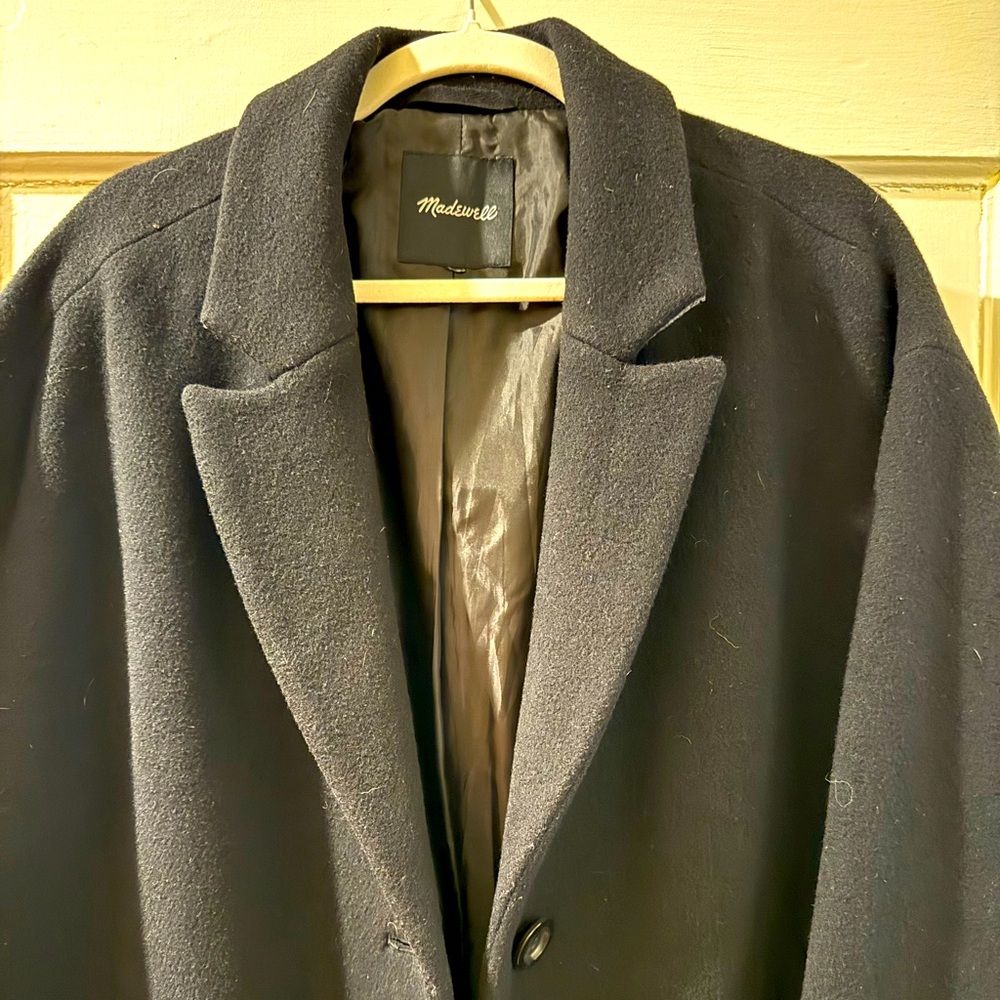 Madewell long black coat. It is a 2XL. Priced to sell